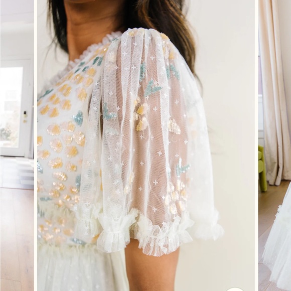 Ivy City Co ANNALISE DRESS IN LIGHT YELLOW - LARGE - Picture 5 of 6